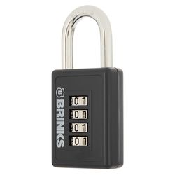 Brinks 2-1/8 in. H X 1-5/8 in. W X 3/4 in. L Die-Cast Zinc 4-Dial Combination Padlock