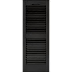 Builders Edge 39 in. H X 14.5 in. W Black Louvered Vinyl Shutter 2 pk