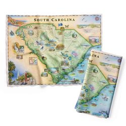Xplorer Maps Multicolored Cotton South Carolina Dish Towel