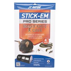 JT Eaton Stick-Em Pro Series Bigfoot Extra Large Glue Board Trap For Insects/Rodents/Snakes 4 pk