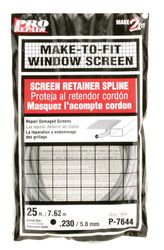 Prime-Line 0.23 in. D X 25 in. L Screen Spline