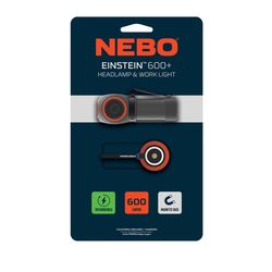 NEBO Einstein 600 lm Black/Gray LED Rechargeable Head Lamp