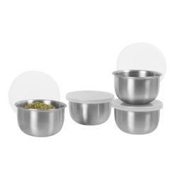 OGGI 4 oz Stainless Steel Silver Prep Bowls 4 pc