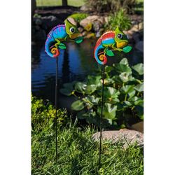 Marshall Home and Garden Assorted Metal 45 in. H X 11 in. W Chameleon Outdoor Garden Stake