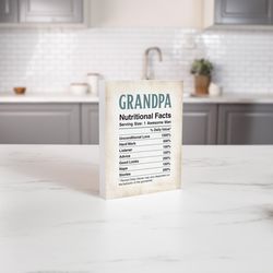 P Graham Dunn 7 in. H X 6 in. L White Wood Grandpa Nutritional Facts Word Block