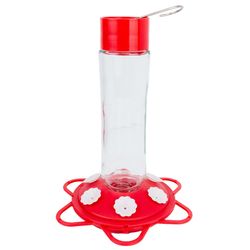 Backyard Essentials Hummingbird 20 oz Glass/Plastic Bottle Nectar Bird Feeder 6 ports