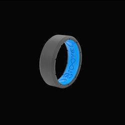 Groove Life Mossy Oak Unisex Edge Round Deep Stone Gray Wedding Band Silicone Water Resistant