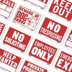 Bazic Products English White Novelty Sign 12 in. H X 16 in. W