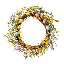 Glitzhome Easter Wreath Foam/Iron/Paper/PE/Rattan 1 pc