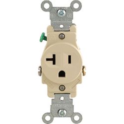 Leviton  20 amps 125 volt Ivory  Outlet  5-20R  1 pk 