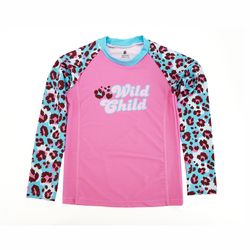 Juice Box M Long Sleeve Youth Crew Neck Multicolored Swim Tee Rash Guard Shirt