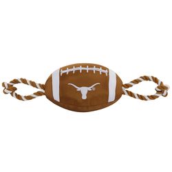 Pets First NFL For Dog Orange Nylon Texas Longhorns Football Dog Toy 1 pk