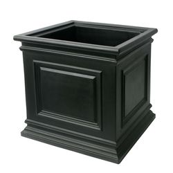Algreen 16.25 in. H X 16 in. W X 16 in. D Polyethylene Covington Self-Watering Planter Black