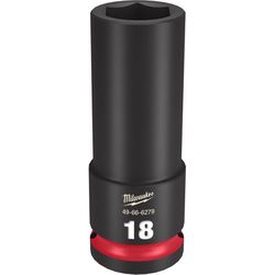 Milwaukee Shockwave 18 mm X 1/2 in. drive Metric/SAE 6 Point Deep Impact Socket 1 pc