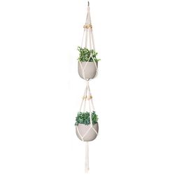 Meesh Drops Natural Macrame 55 in. H Standard Double Bunk Plant Hanger 1 pk