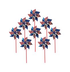 In The Breeze Multicolored Mylar 11 in. H Stars & Stripes Patriotic Pinwheel
