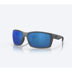 Costa Reefton Sunglasses Men's Matte Gray Frame Blue Mirror 580P Lens Polarized