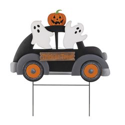 Glitzhome Halloween Ghost Car Yard Stake Metal 1 pc