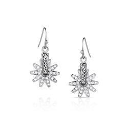Montana Silversmiths Women's Spur of the Moment Crystal Silver Earrings Water Resistant