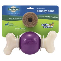 PetSafe Busy Buddy For Dog Multicolored Nylon/Rubber Bouncy Bone Chew Dog Toy Medium/Large 1 pc