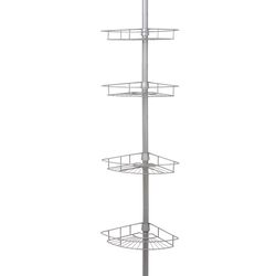 Zenna Home 97 in. H X 11.5 in. W X 8 in. L 4-Shelf Corner Shower Caddy