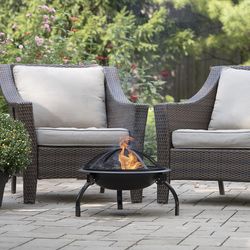 Blue Sky Outdoor Living 22 in. W Steel Round Wood Fire Pit