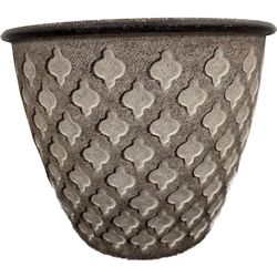 Robert Allen 14 in. D Steel Dilorion Planter Beige