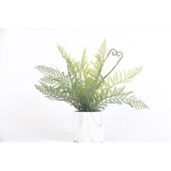 DW Silks 14 in. H X 15 in. L Polyester Boston Fern in Ceramic Marbled Pot