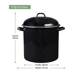 Granite Ware Steel Steamer Pot 15 qt Black