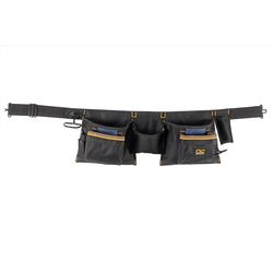 CLC Heavy Duty 12 pocket Nylon Apron Black/Brown 1 pk