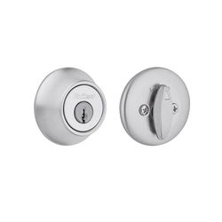 Kwikset Satin Chrome Metal Single Cylinder Deadbolt