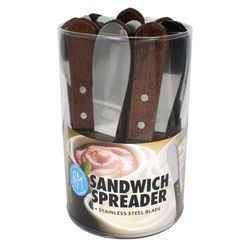 R&M International Corp Brown/Silver Stainless Steel/Wood Sandwich Spreader