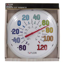 Taylor Rainbow Colors Dial Thermometer Plastic Multicolored 13.25 in.