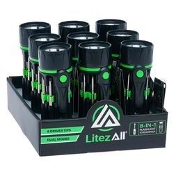 LitezAll 15 lm Black/Green LED Flashlight AAA Battery