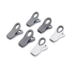 HIC Kitchen Gray/White Plastic/Stainless Steel Multi-Purpose Magnetic Clips