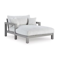 Signature Design by Ashley Moonlight Gray Aluminum Frame Chaise Lounge White