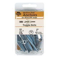 HILLMAN 1/4 in. D X 3 in. L Round Zinc-Plated Steel Toggle Bolt 6 pk