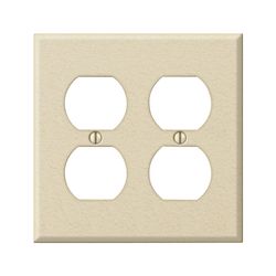 Amerelle Pro Wrinkle Ivory 2 gang Stamped Steel Duplex Wall Plate 1 pk