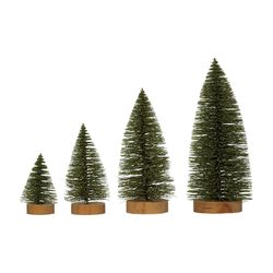 Creative Co-op Brown/Green Bottle Brush Sisal Trees Table Decor