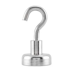 Magnet Source 1.4 in. L X .787 in. W Silver Magnetic Hook 28 lb. pull 2 pc