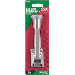 Ace 5 in. W Metal Satin Nickel Gray Kick-Down Door Holder Mounts to door 7/64 in.