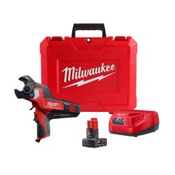 Milwaukee M12 10-1/2 in. L Black/Red Cable Cutter Kit