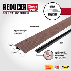 M-D Building Products CINCH 0.5 in. H X 1.875 in. W X 36 in. L Spice Aluminum Fluted Reducer