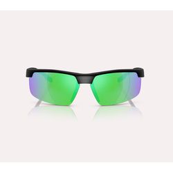 Native Ridge-Runner Crest Sunglasses Men's Matte Black Frame Green Reflex Lens Polarized Blue Light
