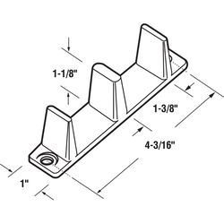 Prime-Line 4-3/16 in. L White Plastic Door Guide 2 pc