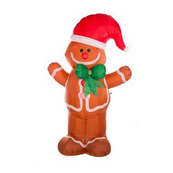 Glitzhome 94.49 in. Gingerbread Man Decor Inflatable