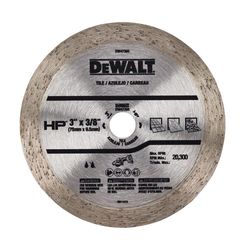 DeWalt 3 in. D X 3/8 in. X 0.2 in. thick Diamond/Metal Continuous HP Tile Blade 1 pk