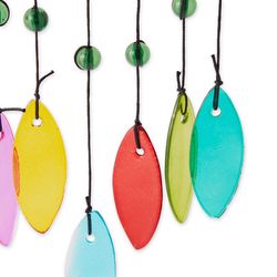 Zingz & Thingz Multi-color Glass/Iron 22 in. Leaves and Butterfly Wind Chime