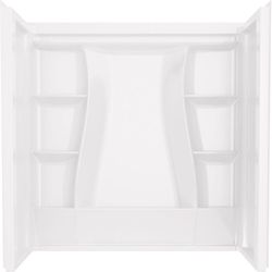 Delta Classic 500 61-1/4 in. H X 32 in. W X 60 in. L White Bathtub Wall Surround