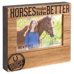 Pavilion We People Horses Natural Brown/Gray Wood Picture Frame 6 in.